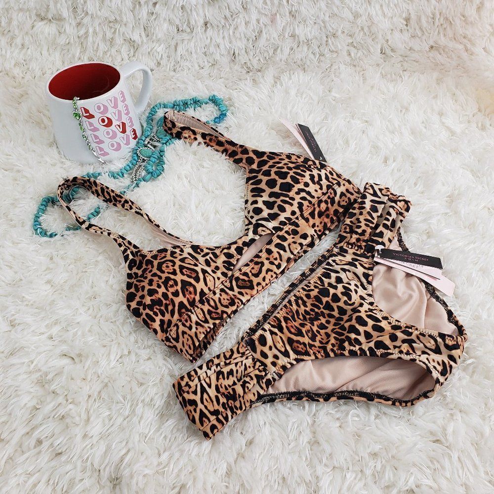 VS Victoria's Secret Animal Print 2 Pieces Swimsuits Xsmall NWT